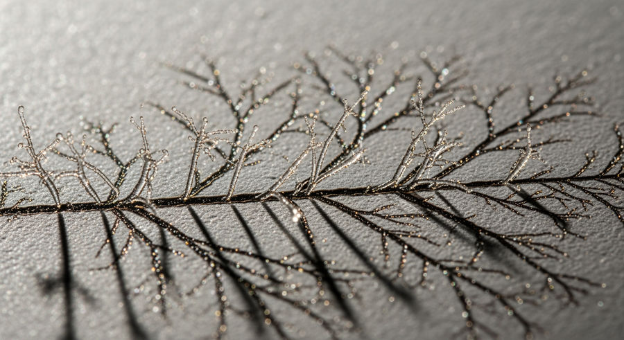 close-up of lithium dendrite formation on ceramic surface in battery