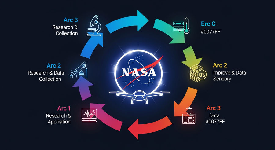 Flowchart of NASA's research process for air taxi comfort improvement