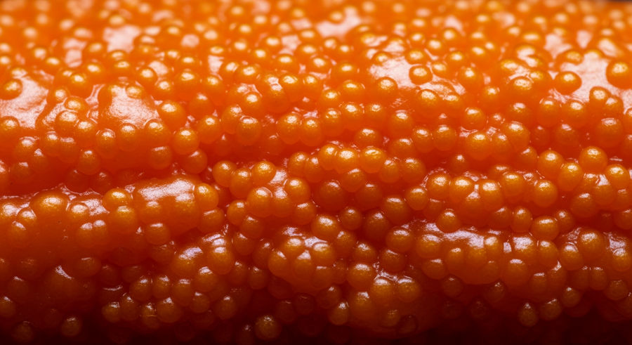 Close-up of chili pepper texture and capsaicin glands