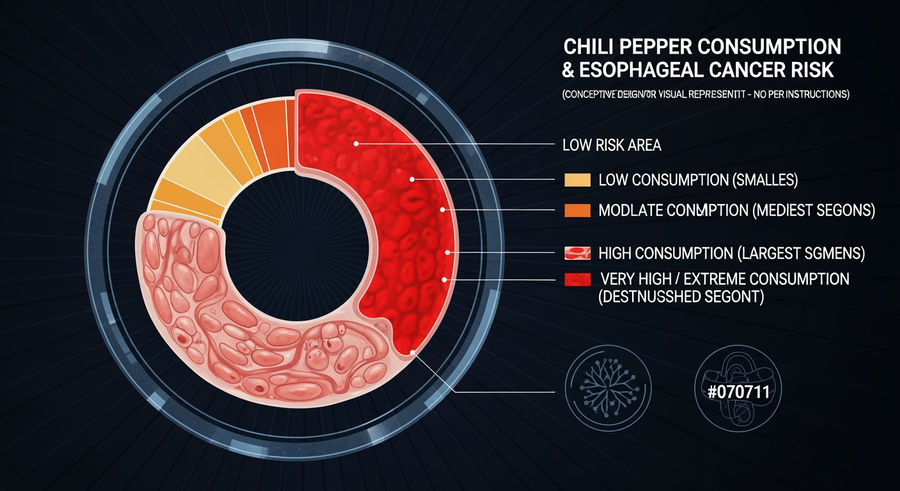 Donut chart of chili consumption vs esophageal cancer risk