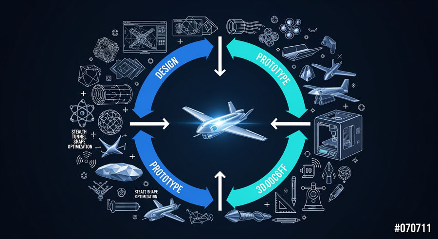 Process flow of stealth drone development from design to deployment