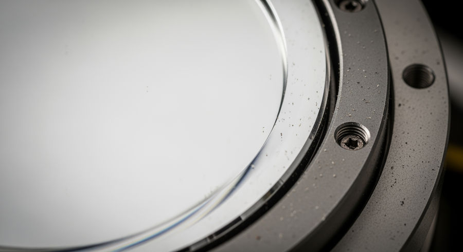 close-up of LIGO detector component with polished surfaces