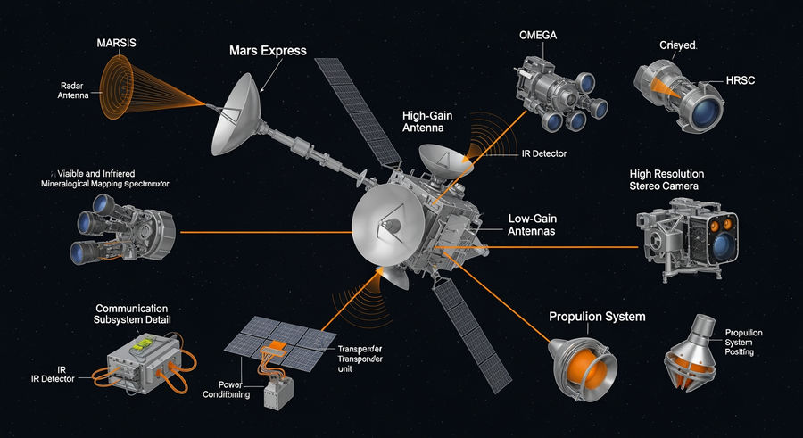 Mars Express spacecraft components for collaboration with Psyche mission