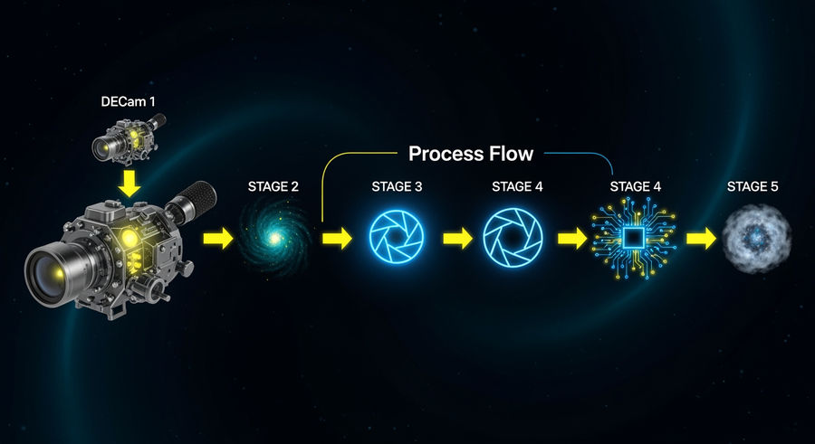 Process flow of capturing Corona Australis Molecular Cloud with Dark Energy Camera