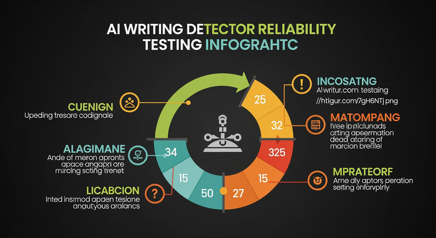 Bar graphs comparing AI writing detectors' performance metrics