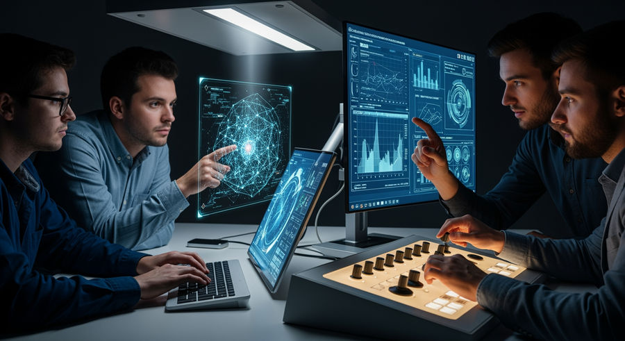 scientists configuring probabilistic computer interface