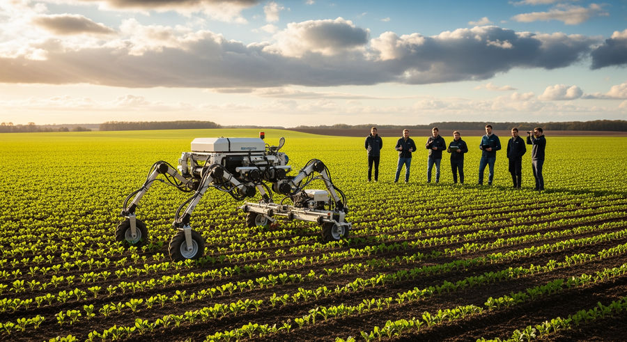 Robot operating in agricultural field with team