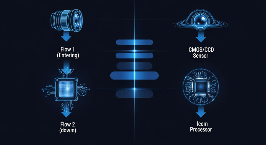 Diagram of camera components for detecting black hole collisions