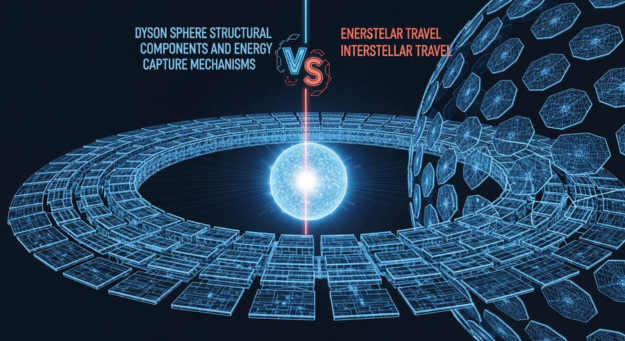 Diagram of Dyson sphere components and energy capture mechanisms