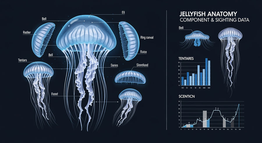 anatomical diagram of jellyfish parts and structure