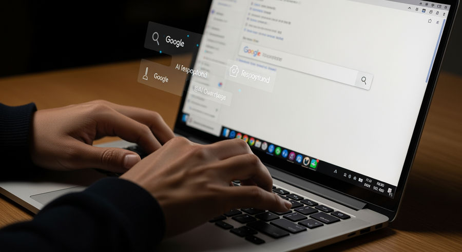 Typing query with AI-generated response on Google search