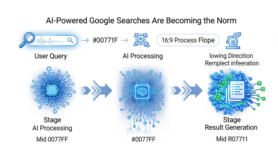 Process flow of AI-generated answers in Google searches