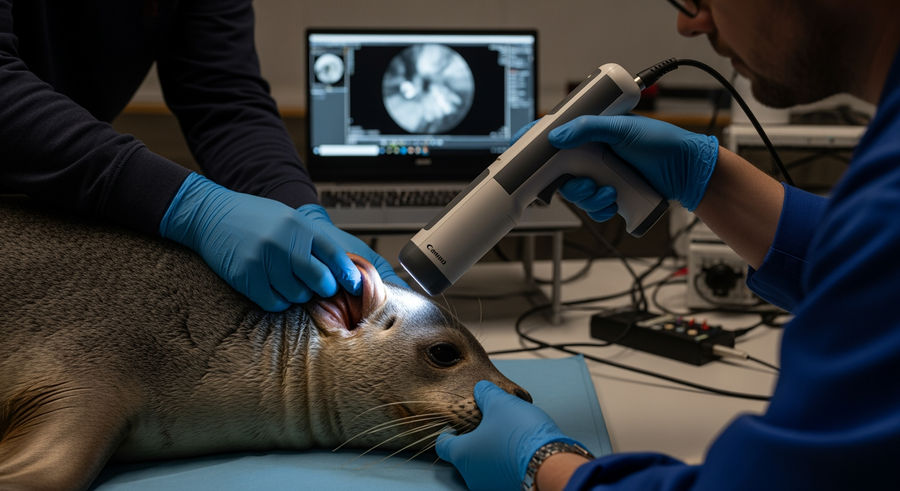 Researchers scanning seal's ear to study dual-environment hearing