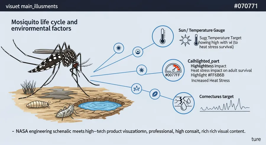 Process flow of climate change impact on mosquito survival and malaria spread