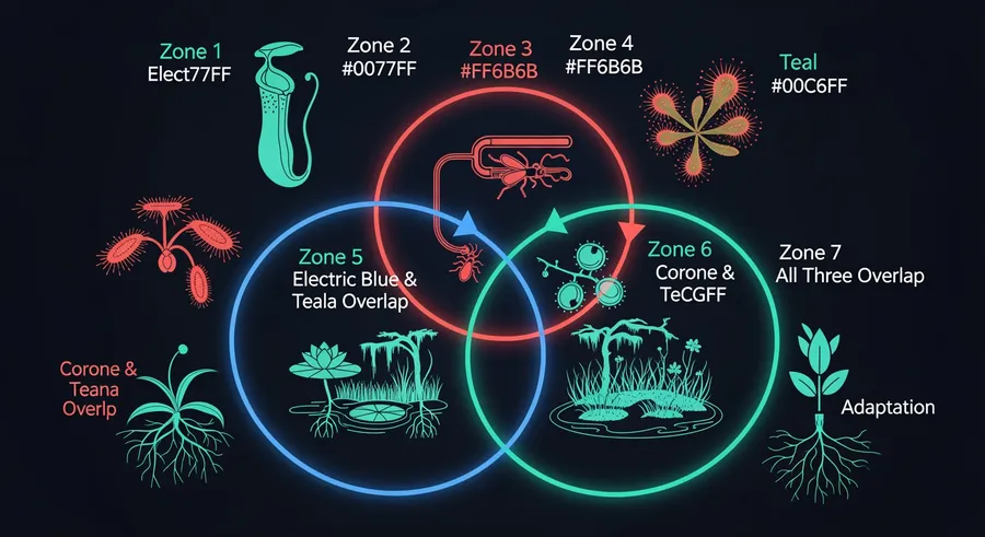 Anatomy diagram of pitcher plant in Okefenokee Swamp