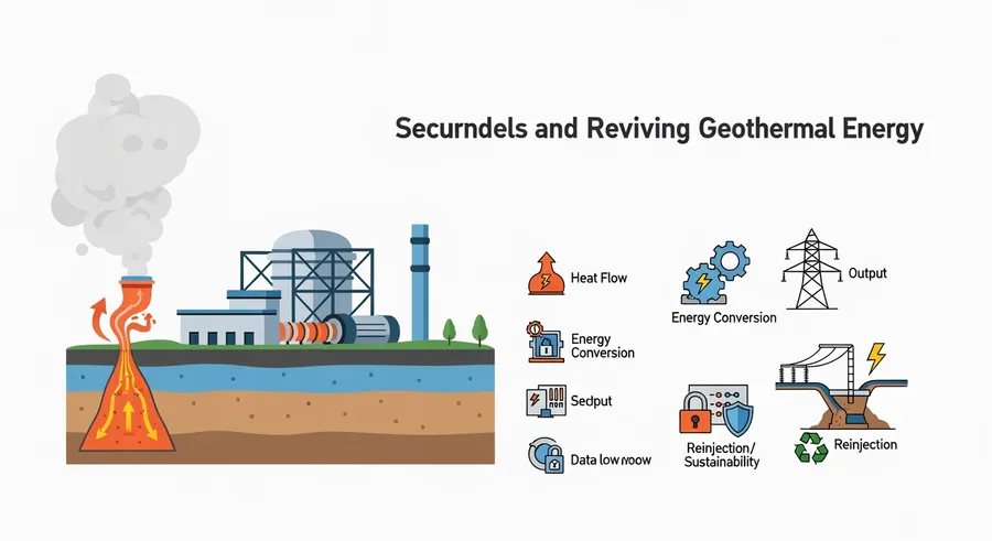 cross-section of geothermal power plant structure