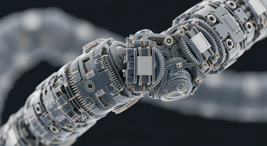 extreme close-up of nanorobot's modular joint