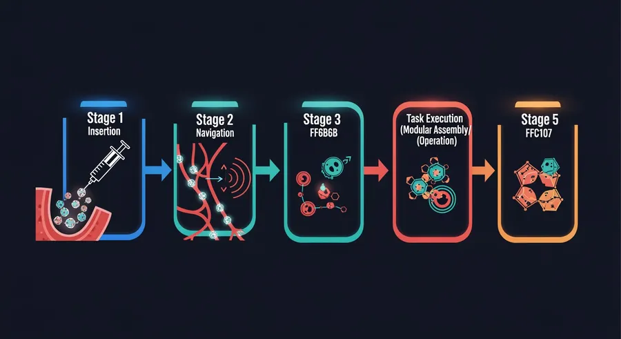 process flow of nanorobot deployment in medical use