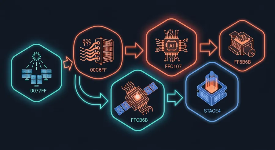 Diagram of SpaceX AI data center components and functions