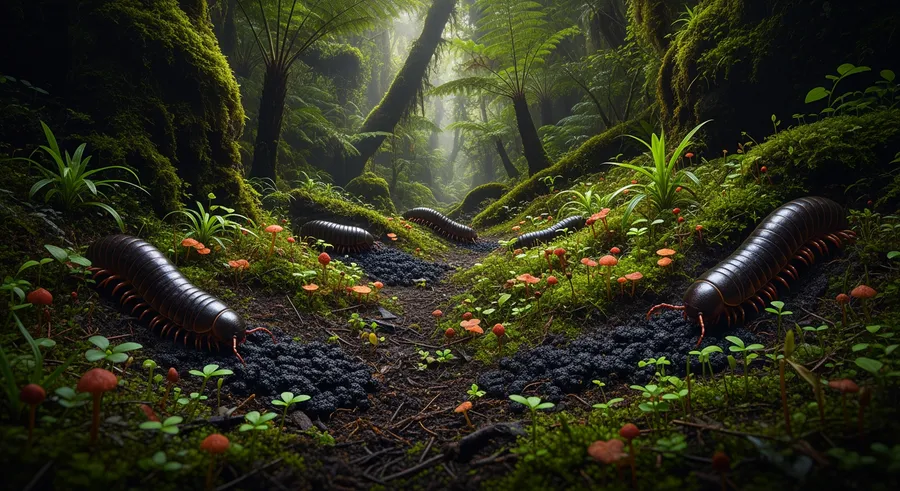 nutrient cycling with ancient feces and plant life