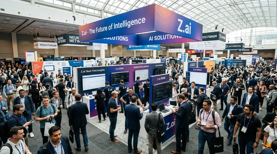 Tech conference with Z.ai AI model showcases and discussions