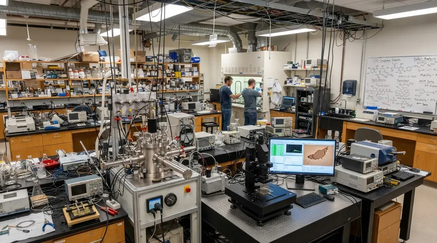 Research lab testing graphene technology equipment