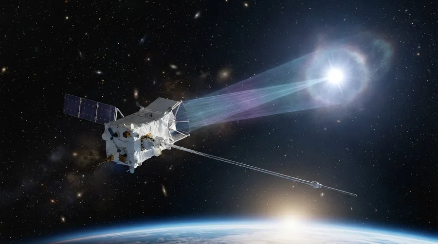 IXPE telescope capturing X-ray data from magnetar 1E 1547-5408