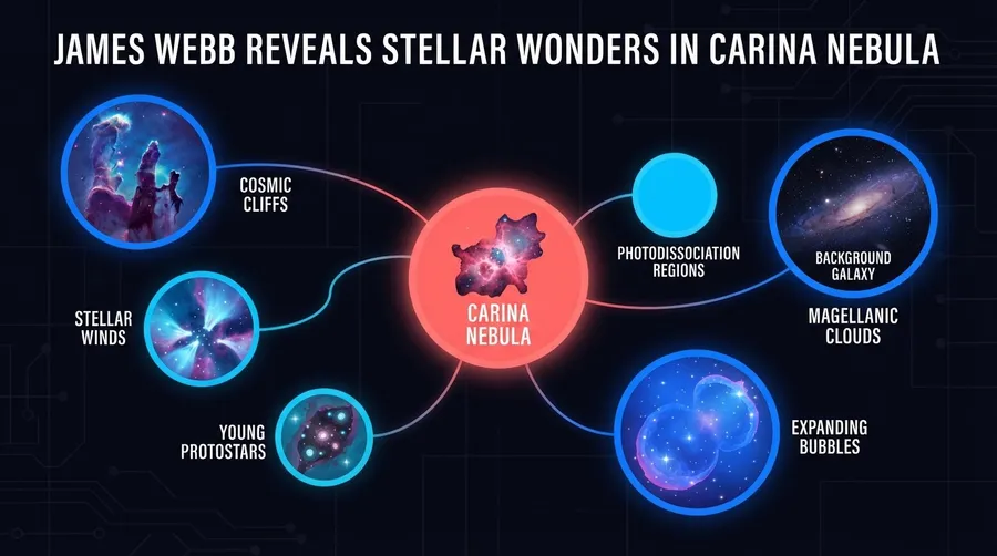 Diagram of Carina Nebula's structural elements