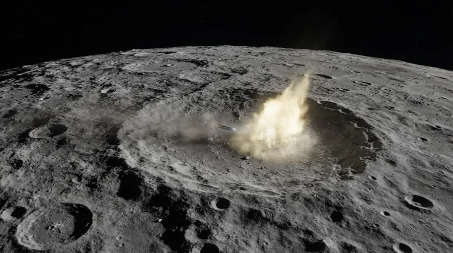 Satellite view of Falcon 9 debris impacting the Moon