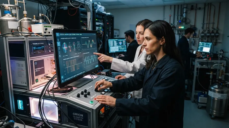 scientists configuring and operating probabilistic computer