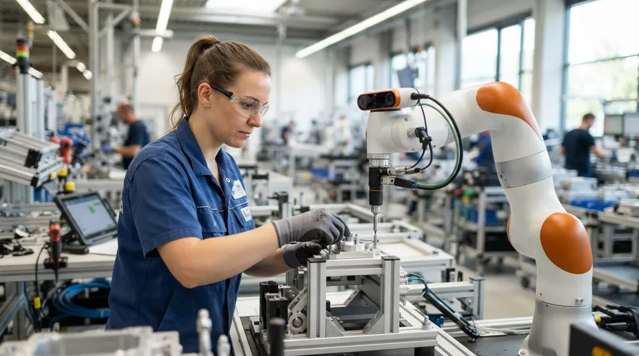robot interacting with human worker in collaborative task