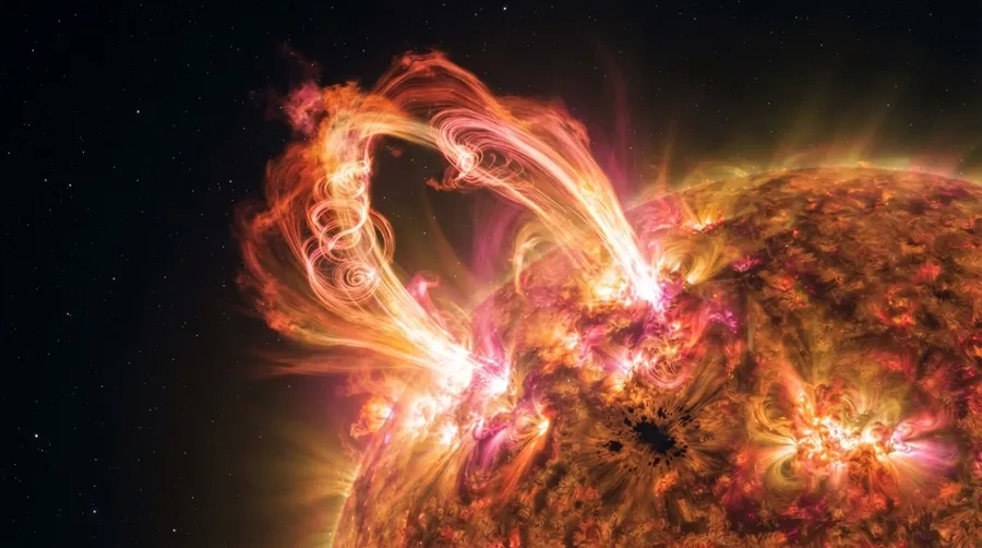 Plasma eruption influenced by magnetic fields