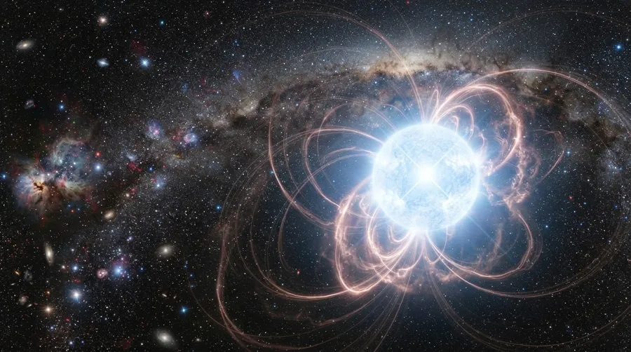 Wide-angle view of star and magnetic fields in galaxy