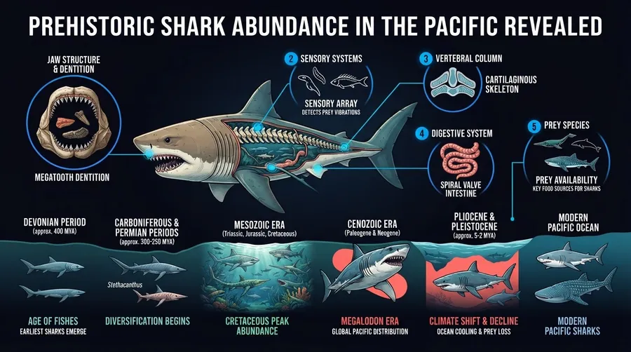 timeline of prehistoric shark abundance and decline in the Pacific