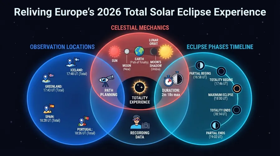 Timeline of 2026 solar eclipse phases in Europe