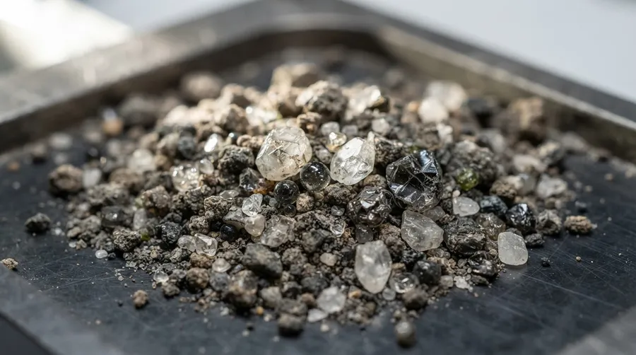 close-up of lunar regolith sample highlighting Moon's soil texture and granularity