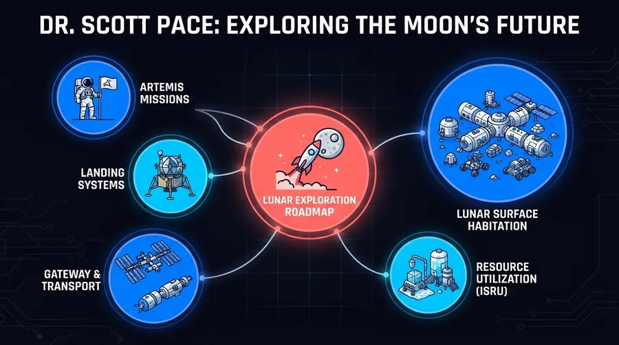 timeline of lunar exploration milestones and future plans by Dr. Scott Pace