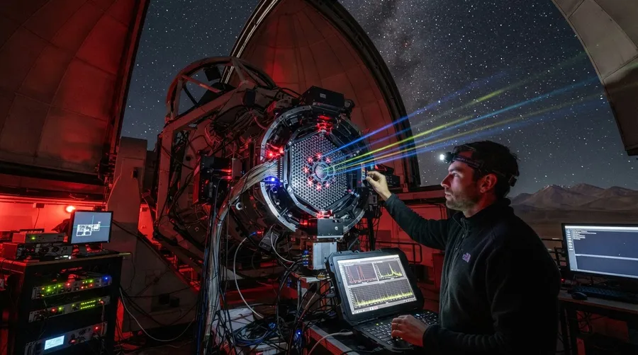 Telescope lens array capturing exoplanet data in multi-wavelengths