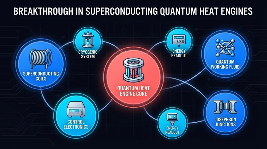 Component diagram of superconducting quantum heat engine with coils and core