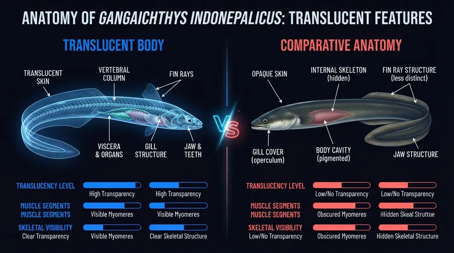 Diagram of Gangaichthys indonepalicus anatomy with labels
