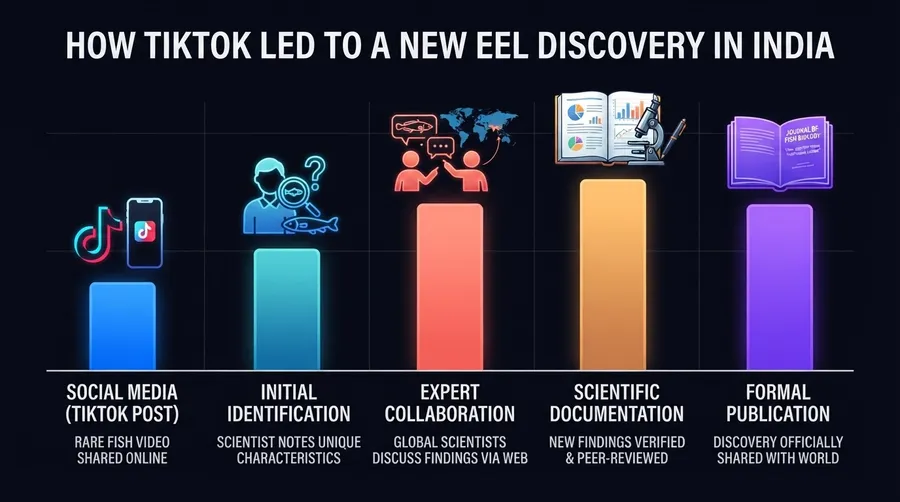 Timeline of eel discovery from TikTok to publication