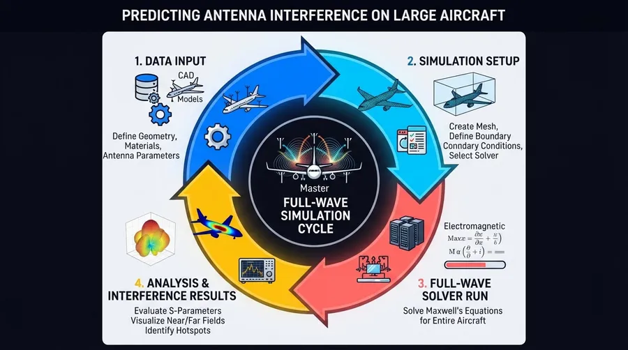 Flowchart of full-wave simulation process for antenna interference