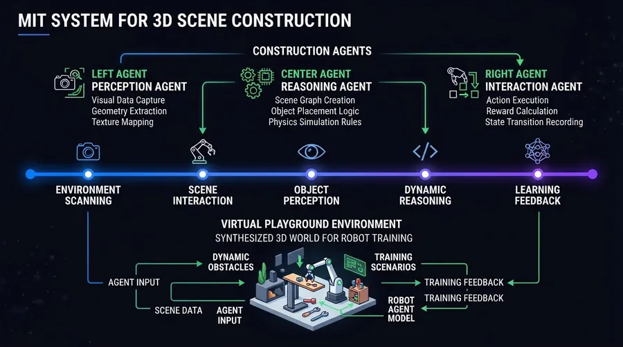 Diagram of three agents in MIT 3D scene construction