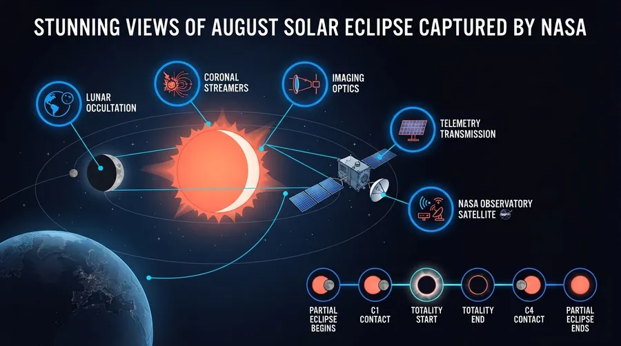 Timeline of August 12 solar eclipse phases from partial to total