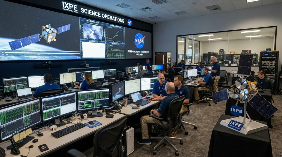 NASA facility monitoring IXPE with control room view