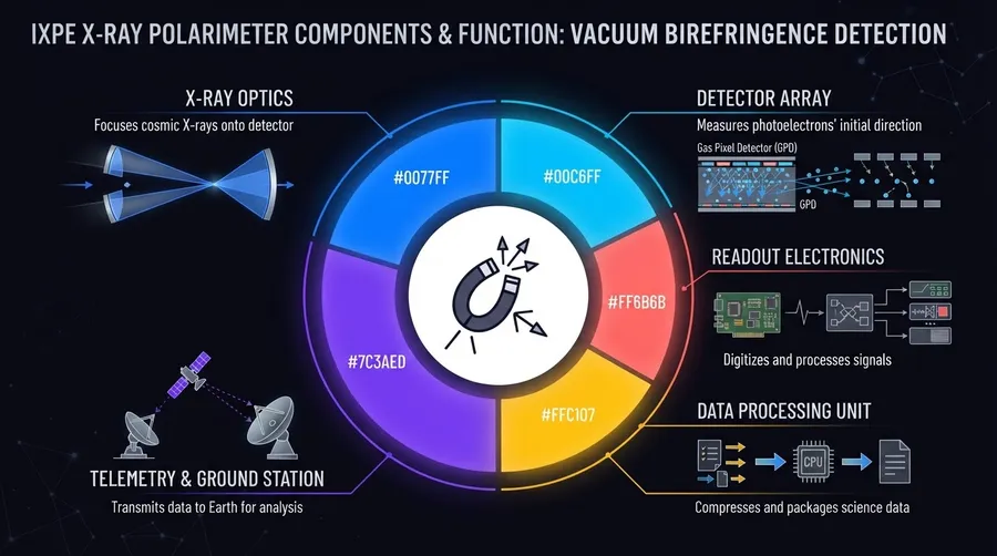 IXPE X-ray polarimeter component diagram for birefringence