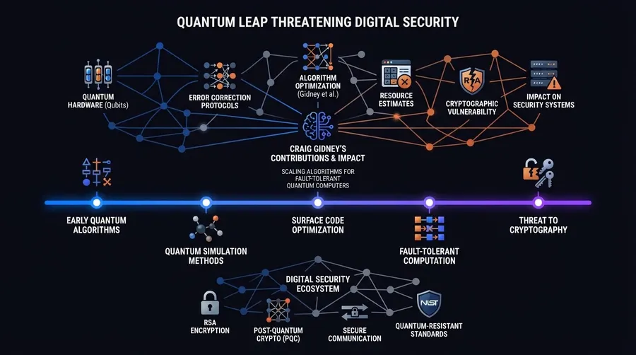 Quantum computing system network map with Craig Gidney's contributions