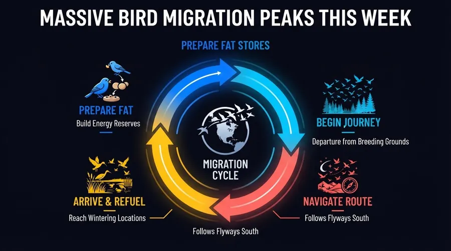 donut chart showing bird species composition in migration