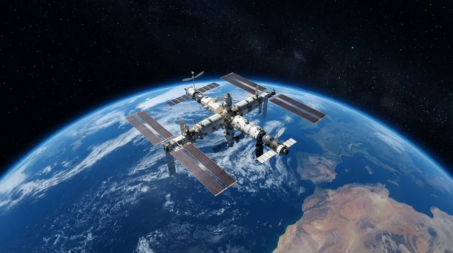 Tiangong space station orbiting Earth illustrating scale