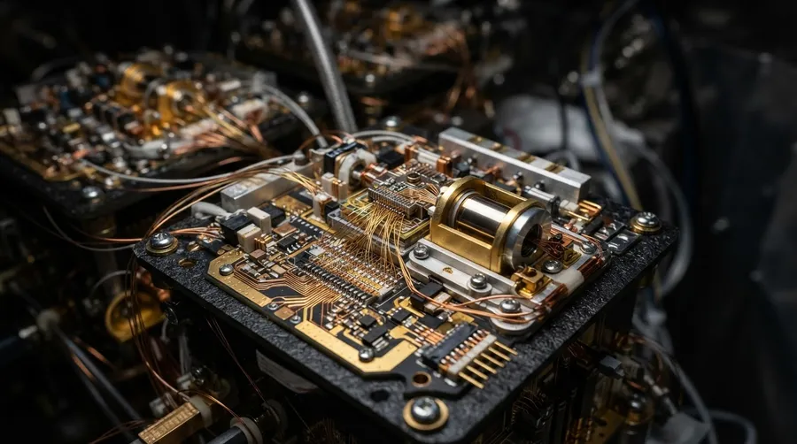 close-up of dark matter detector sensor technology